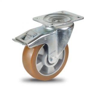 Koło aluminiowo-poliuretanowe obrotowe z hamulcem Koło aluminiowo-poliuretanowe obrotowe z hamulcem